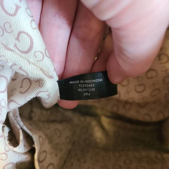 Guess Alpena Nylon Drawstring Satchel Flap Buckle Closure Mini Black Backpack - Picture 7 of 11